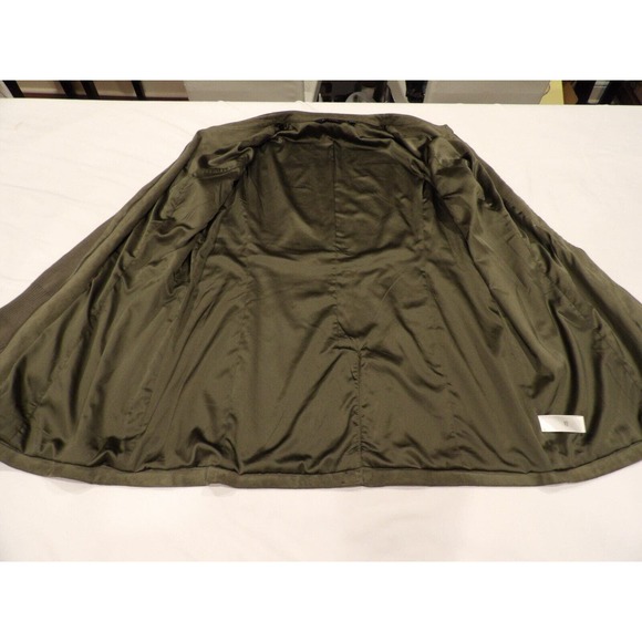 H by Halston Jacket Shacket Womens Green 12 Full Zip Olive Faux Suede - Picture 7 of 15